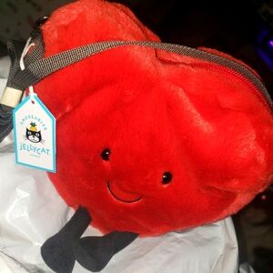 Jellycat Red Heart Plush Crossbody Bag NWT
